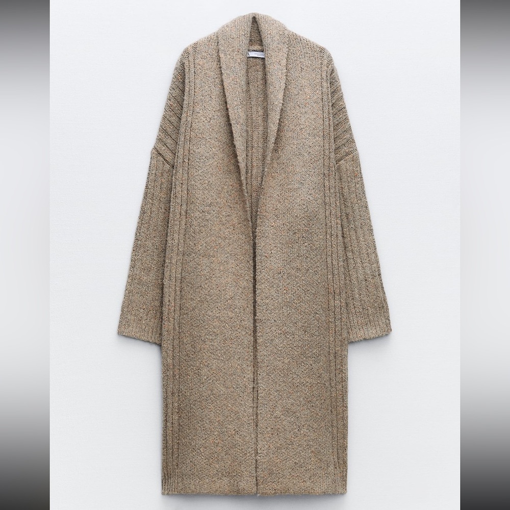 ZARA RIB KNIT COAT/ CARDIGAN - Picture 8 of 11